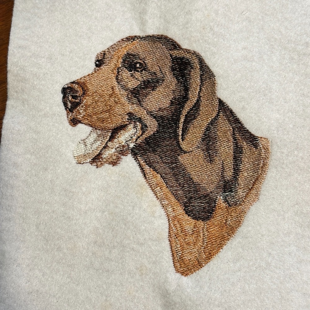 Vintage German Shorthaired Pointer Breed Dog Head Handmade Embroidery Sew On